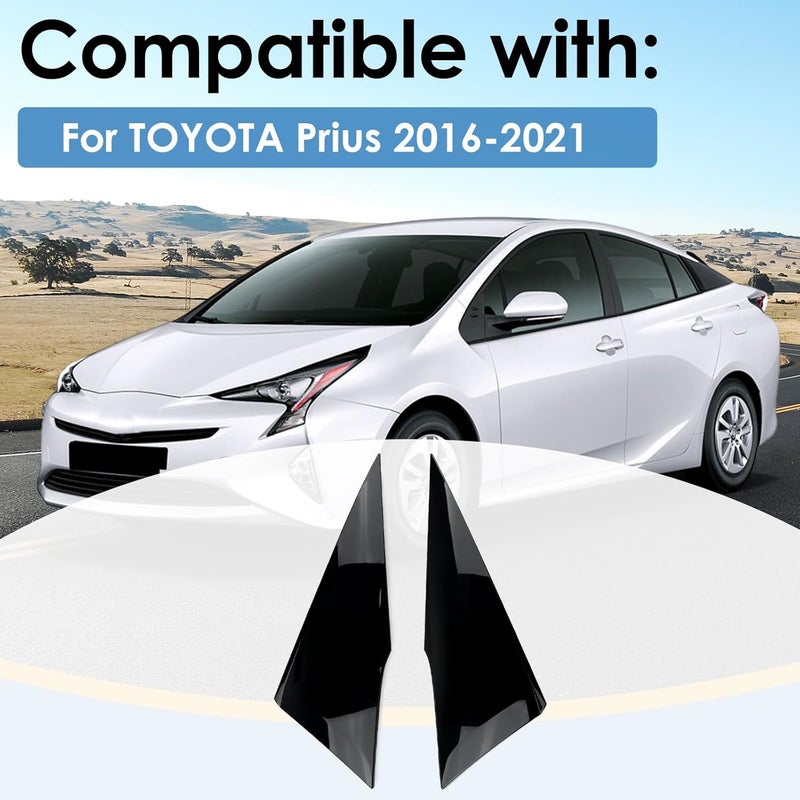 KITONLA Rear Quarter Moldings Left & Right, Fit for Toyota Prius 2016-2021, Rear Triangular Cover Plate, Replace# 62505-47012 62506-47012 - Image 2